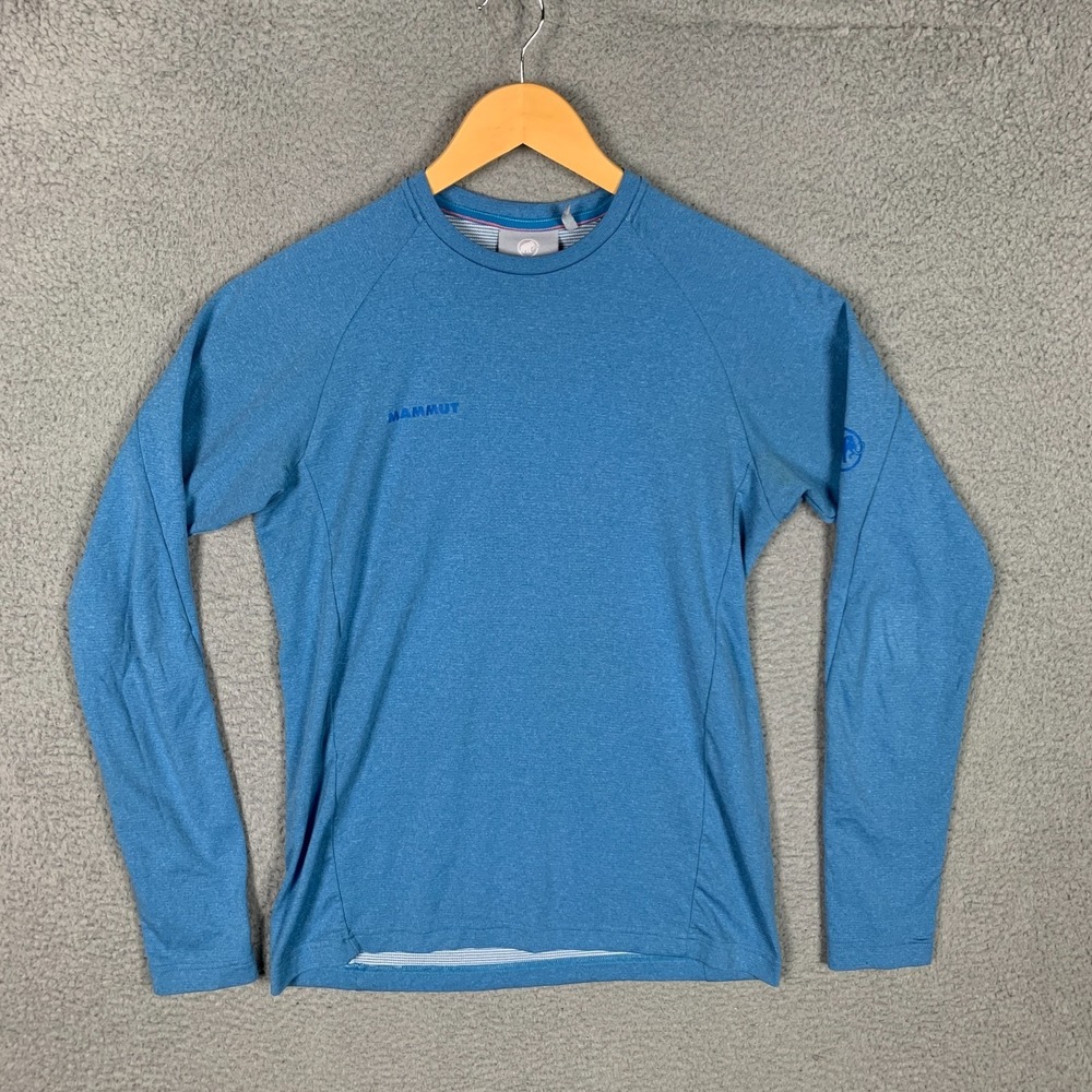 Mammut Aegility T-Shirt Mens Small Blue Long Sleeve Stretch Baselayer